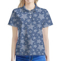 Star Denim Jeans Pattern Print Women's Polo Shirt
