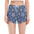 Star Denim Jeans Pattern Print Women's Split Running Shorts