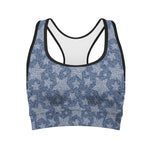 Star Denim Jeans Pattern Print Women's Sports Bra