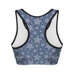 Star Denim Jeans Pattern Print Women's Sports Bra
