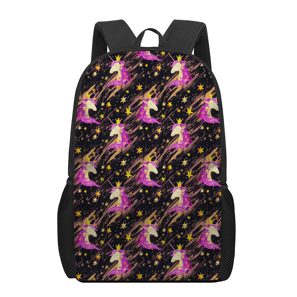 Star Fairy Unicorn Pattern Print 17 Inch Backpack