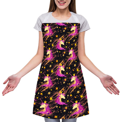 Star Fairy Unicorn Pattern Print Adjustable Apron