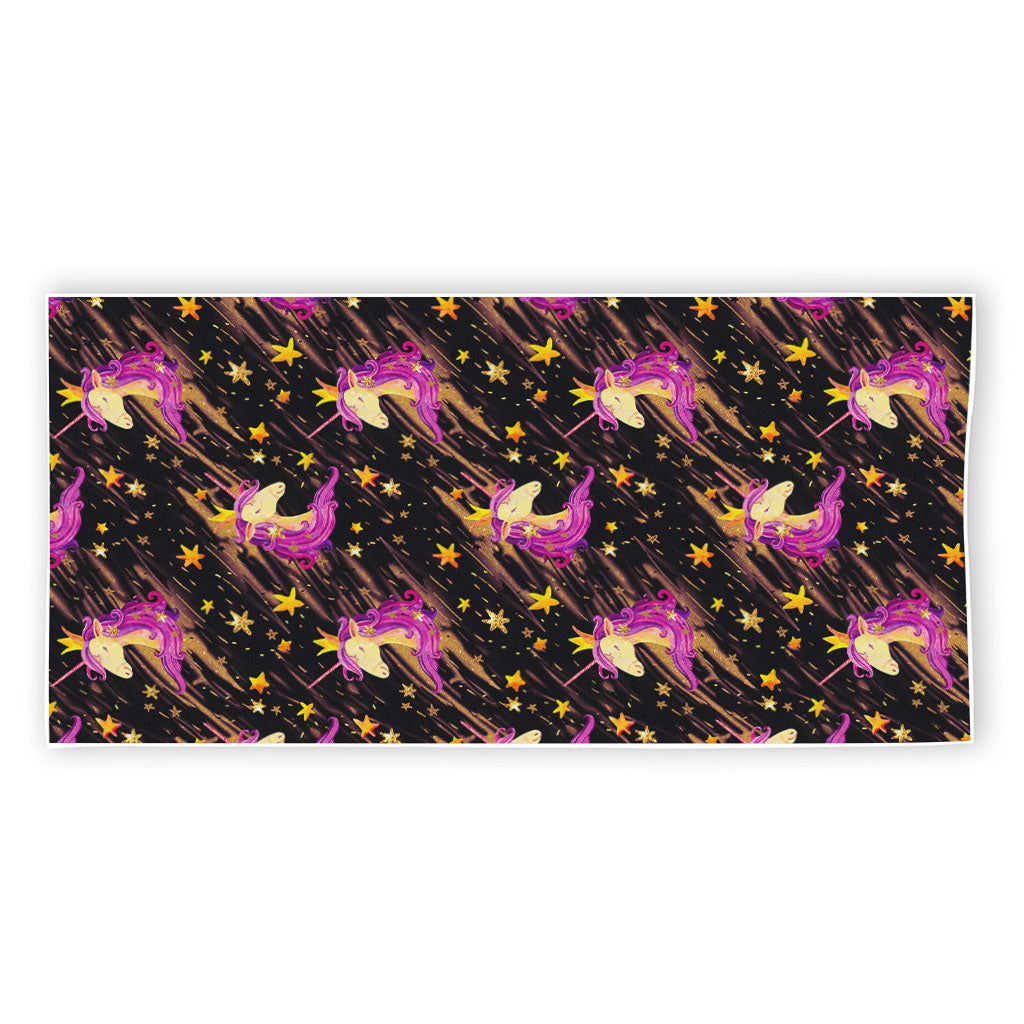 Star Fairy Unicorn Pattern Print Beach Towel