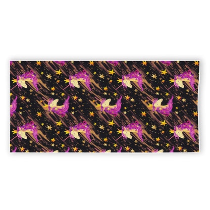 Star Fairy Unicorn Pattern Print Beach Towel