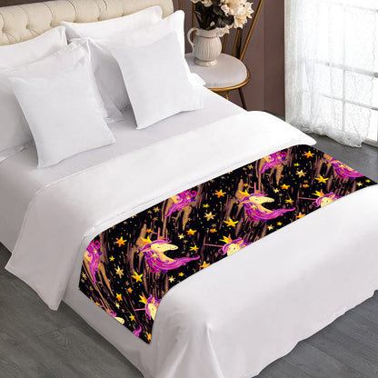 Star Fairy Unicorn Pattern Print Bed Runner