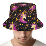 Star Fairy Unicorn Pattern Print Bucket Hat