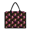 Star Fairy Unicorn Pattern Print Canvas Tote Bag