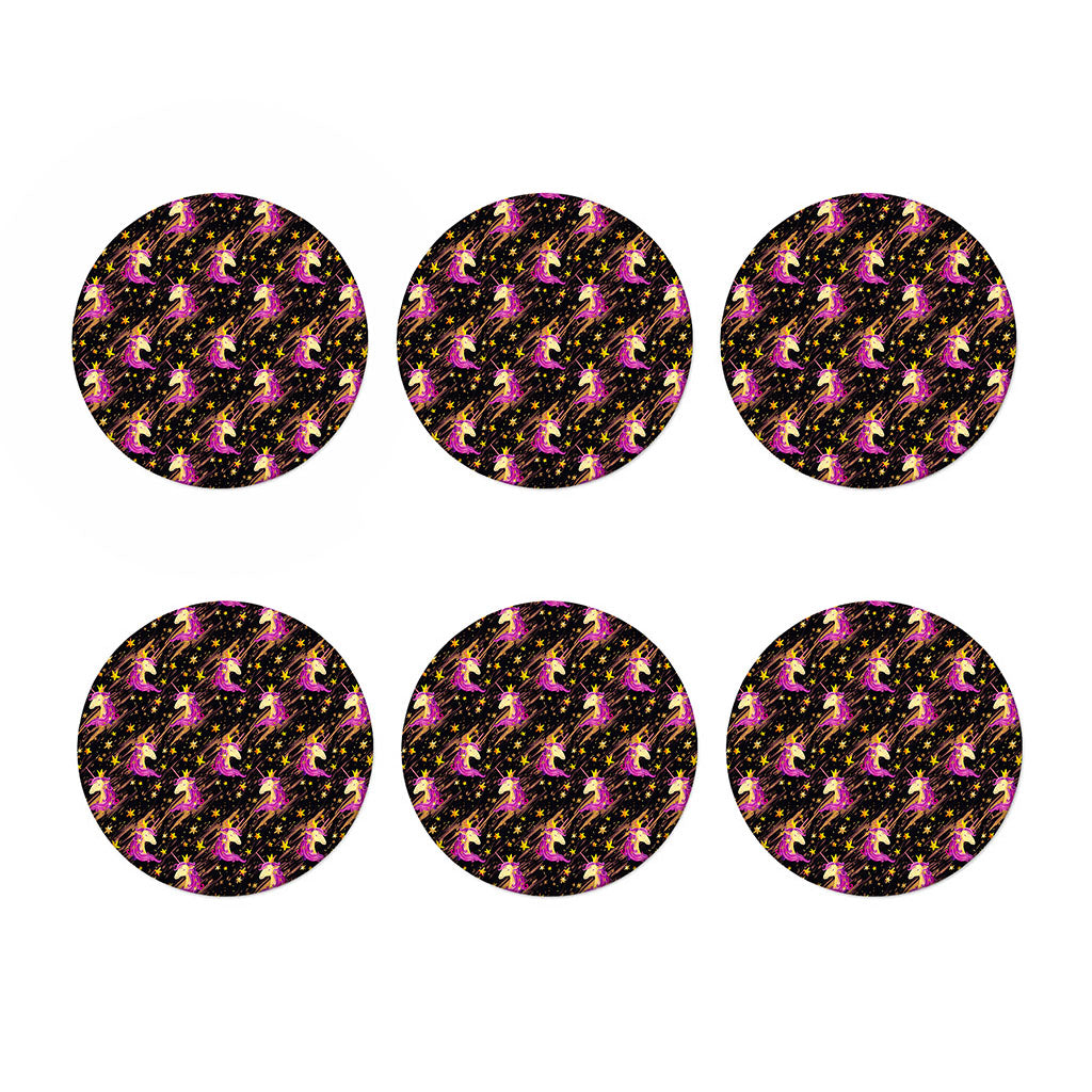 Star Fairy Unicorn Pattern Print Coaster Set