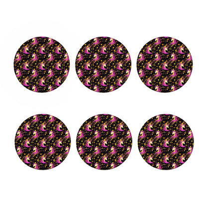 Star Fairy Unicorn Pattern Print Coaster Set