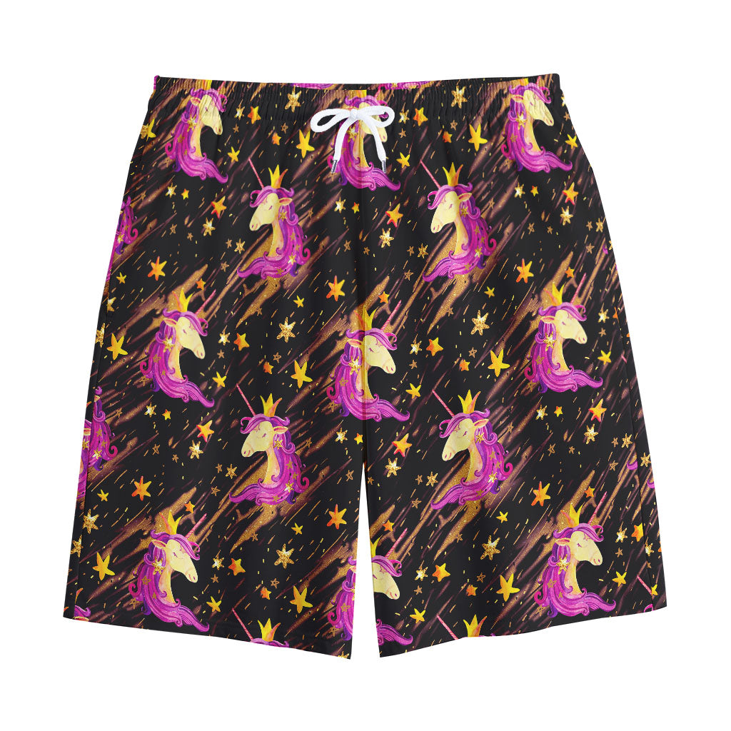 Star Fairy Unicorn Pattern Print Cotton Shorts