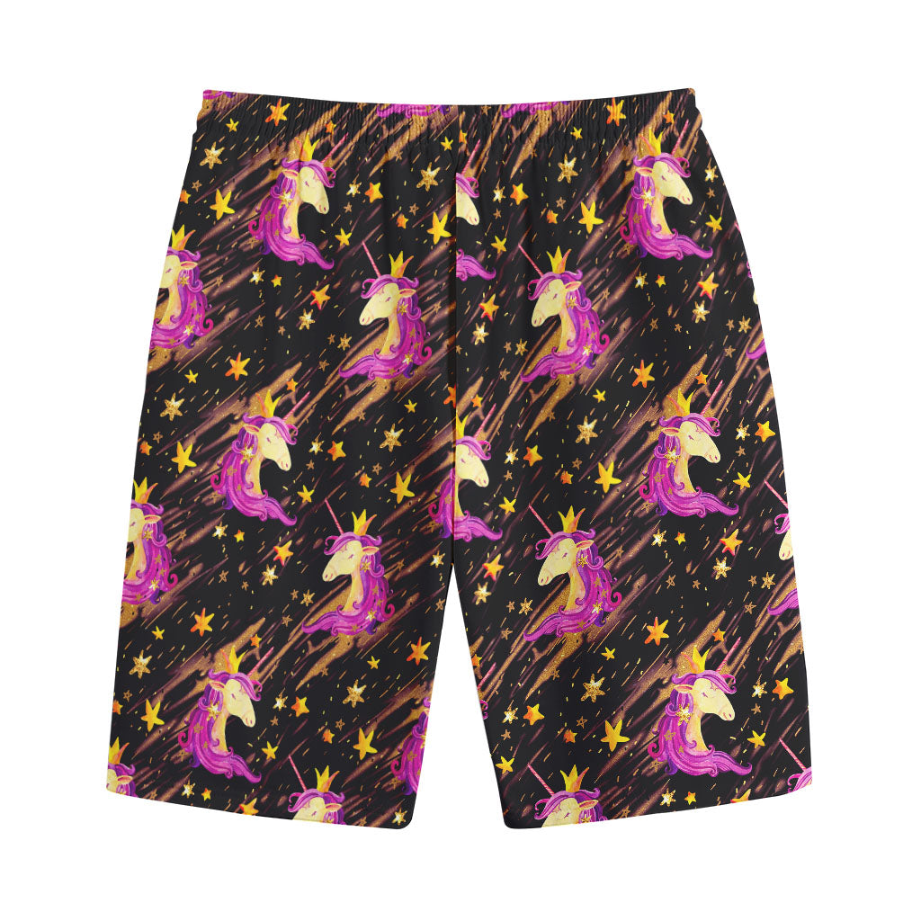 Star Fairy Unicorn Pattern Print Cotton Shorts