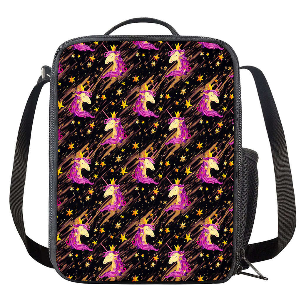 Star Fairy Unicorn Pattern Print Crossbody Lunch Bag