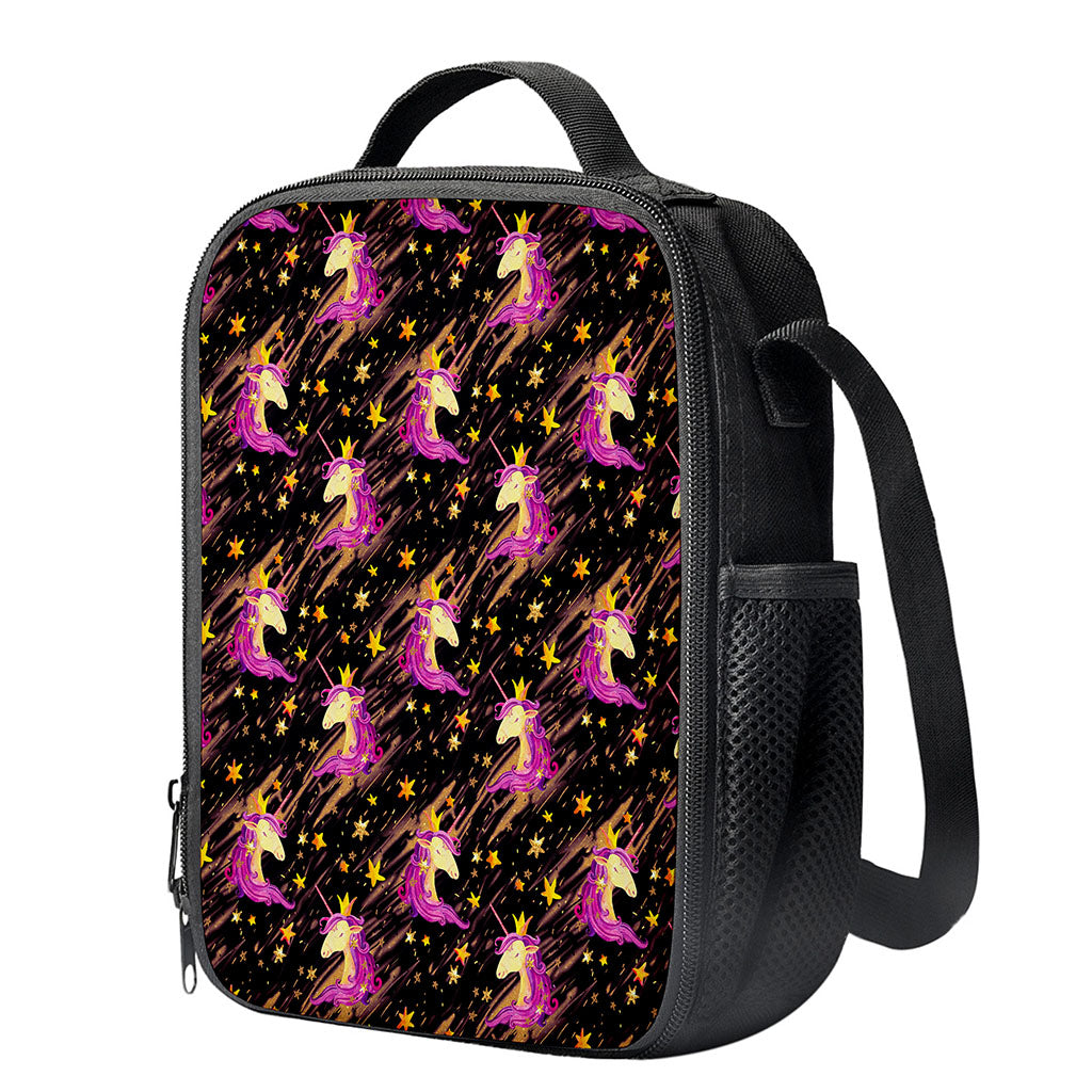 Star Fairy Unicorn Pattern Print Crossbody Lunch Bag