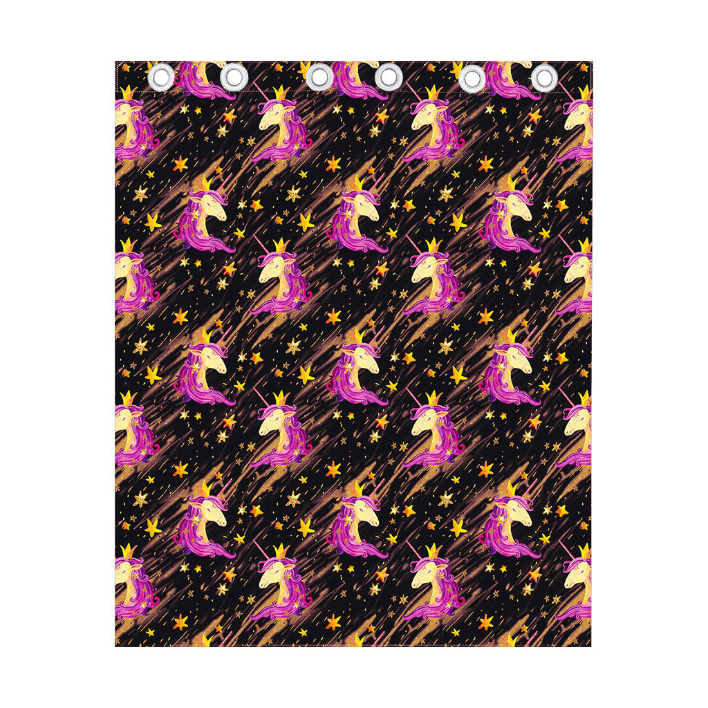Star Fairy Unicorn Pattern Print Curtain