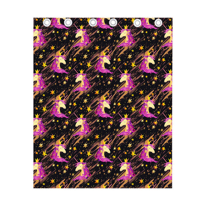 Star Fairy Unicorn Pattern Print Curtain