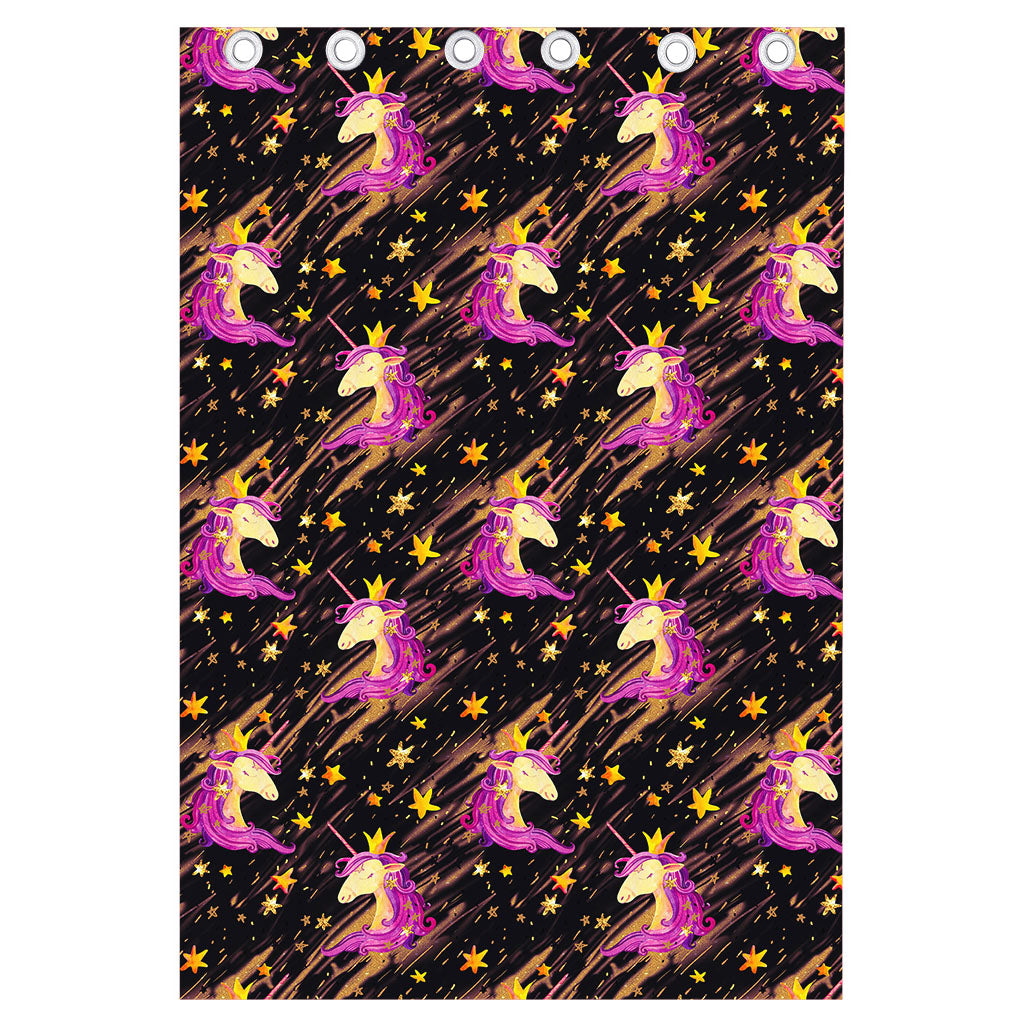 Star Fairy Unicorn Pattern Print Curtain