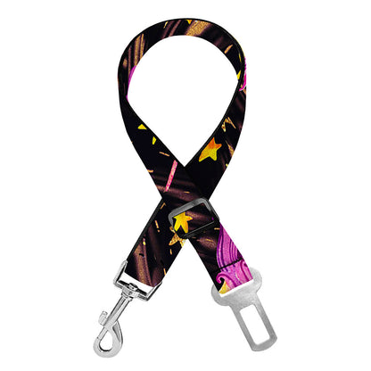 Star Fairy Unicorn Pattern Print Dog Seat Belt