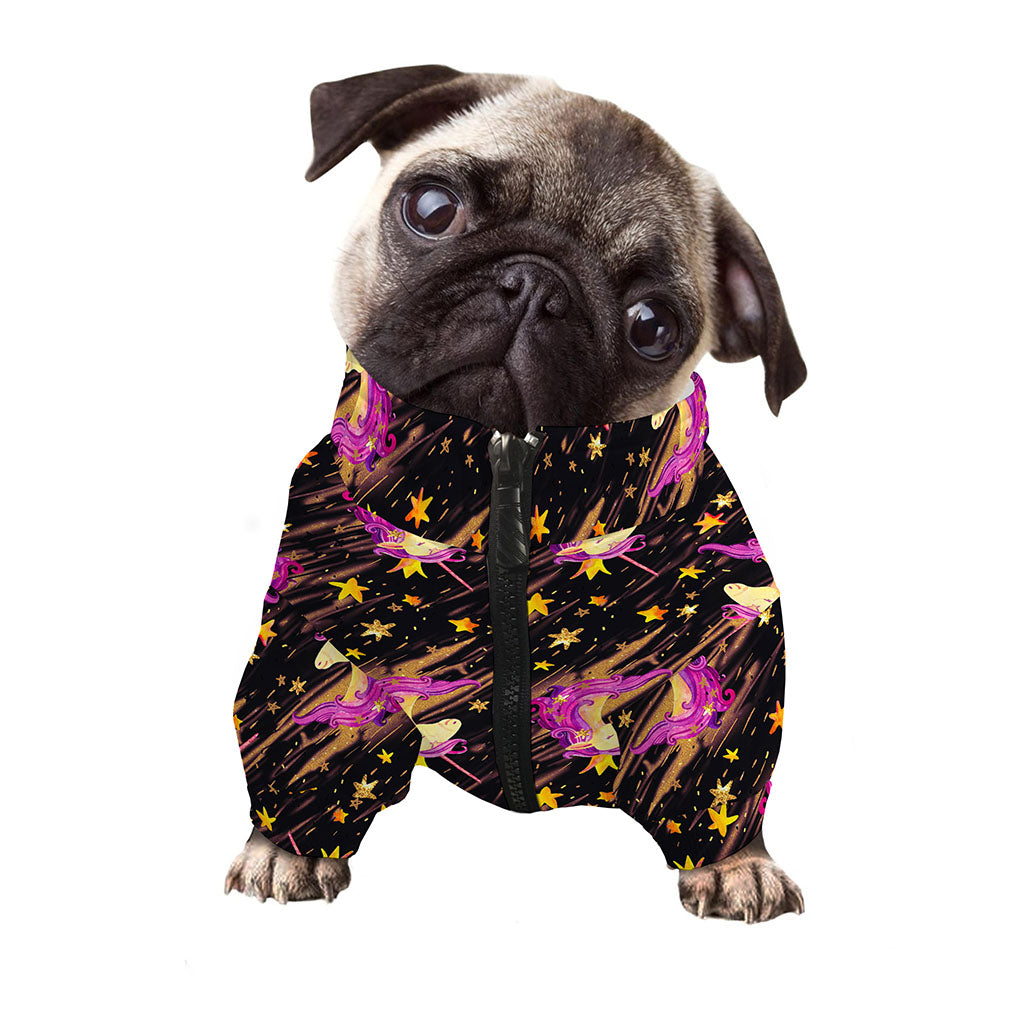 Star Fairy Unicorn Pattern Print Dog Zip Up Jacket