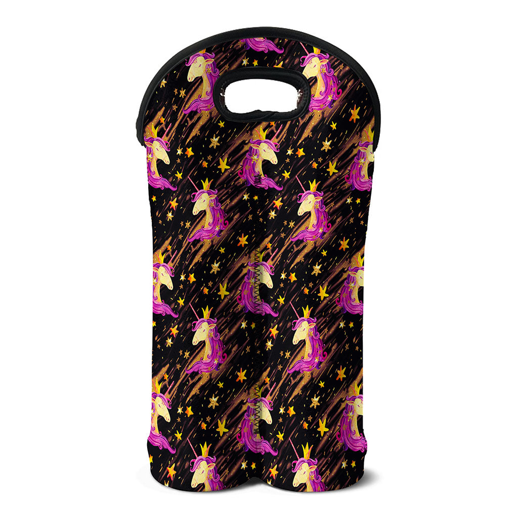 Star Fairy Unicorn Pattern Print Double Neoprene Wine Tote
