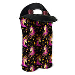 Star Fairy Unicorn Pattern Print Double Neoprene Wine Tote
