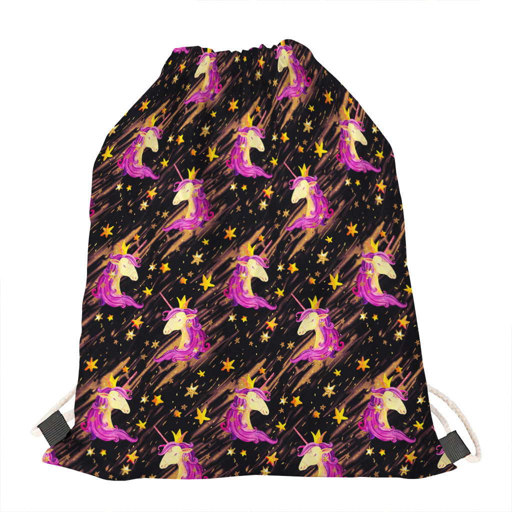 Star Fairy Unicorn Pattern Print Drawstring Bag