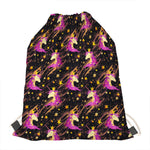 Star Fairy Unicorn Pattern Print Drawstring Bag