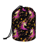 Star Fairy Unicorn Pattern Print Drawstring Makeup Bag