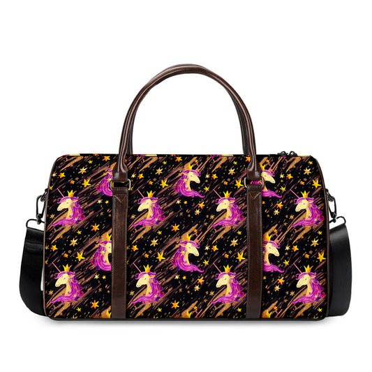 Star Fairy Unicorn Pattern Print Duffle Bag