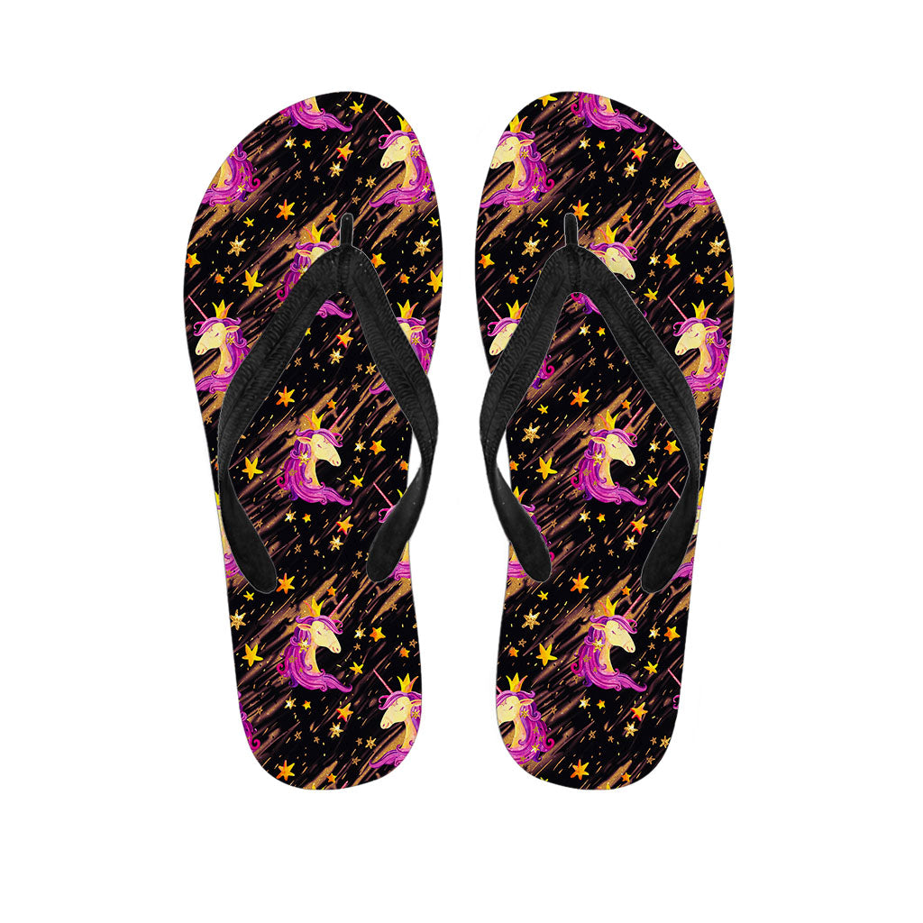 Star Fairy Unicorn Pattern Print Flip Flops