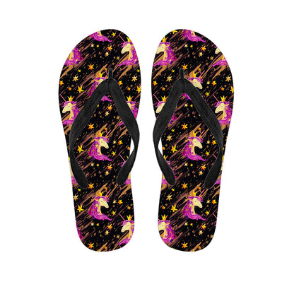 Star Fairy Unicorn Pattern Print Flip Flops