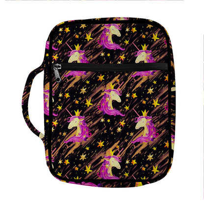Star Fairy Unicorn Pattern Print Front Pocket Bible Bag