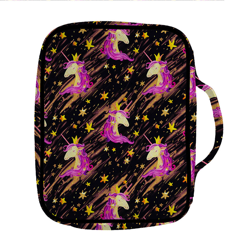 Star Fairy Unicorn Pattern Print Front Pocket Bible Bag