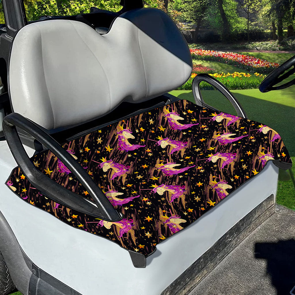 Star Fairy Unicorn Pattern Print Golf Cart Seat Cover