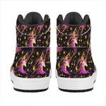 Star Fairy Unicorn Pattern Print High Top Leather Sneakers