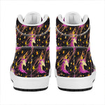 Star Fairy Unicorn Pattern Print High Top Leather Sneakers