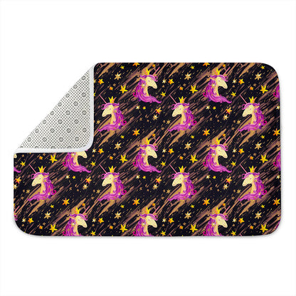 Star Fairy Unicorn Pattern Print Indoor Door Mat