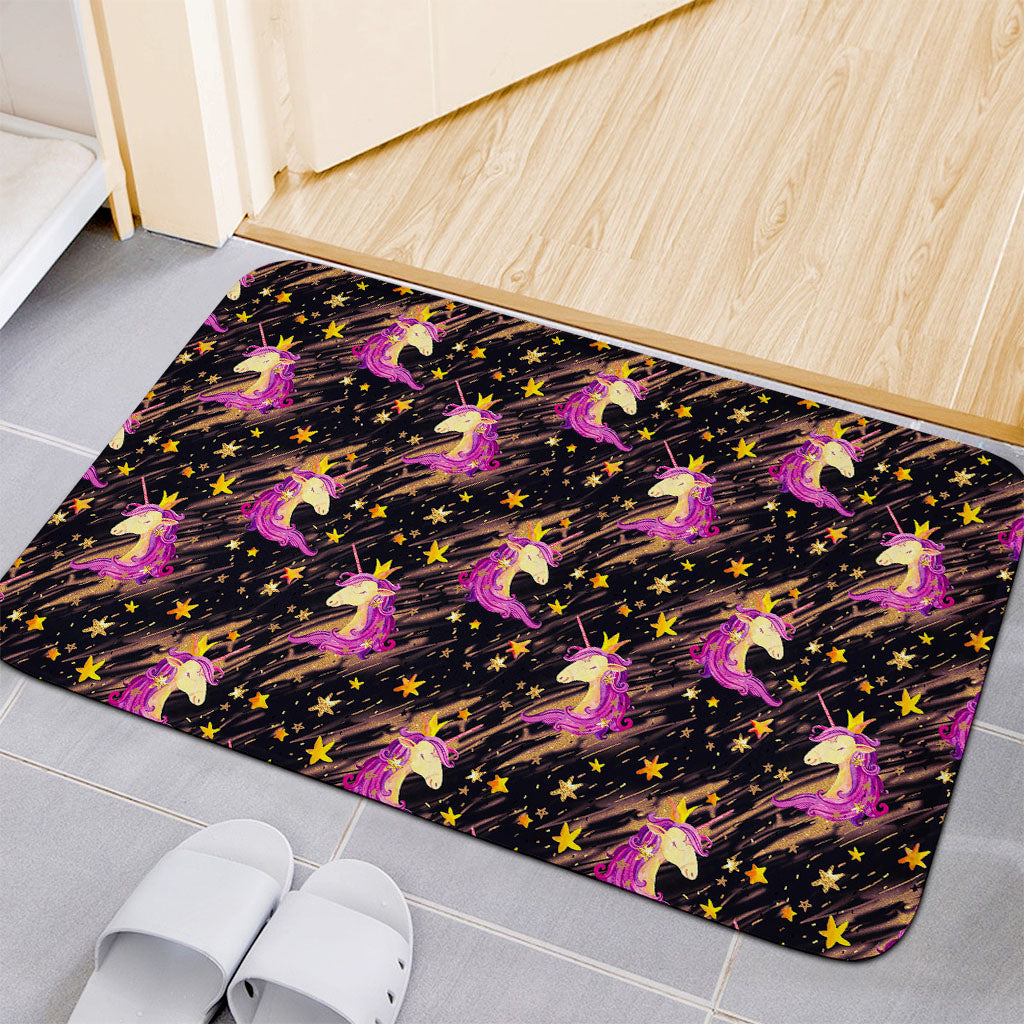 Star Fairy Unicorn Pattern Print Indoor Door Mat