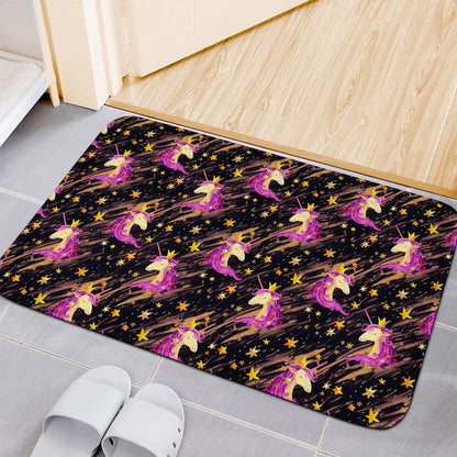 Star Fairy Unicorn Pattern Print Indoor Door Mat
