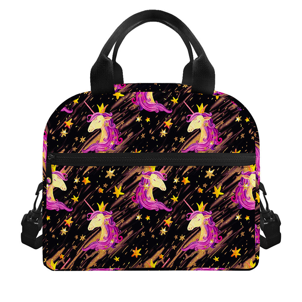 Star Fairy Unicorn Pattern Print Insulated Lunch Bag