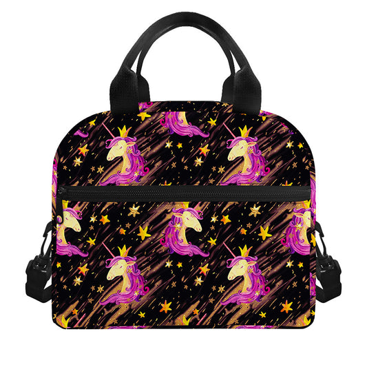 Star Fairy Unicorn Pattern Print Insulated Lunch Bag