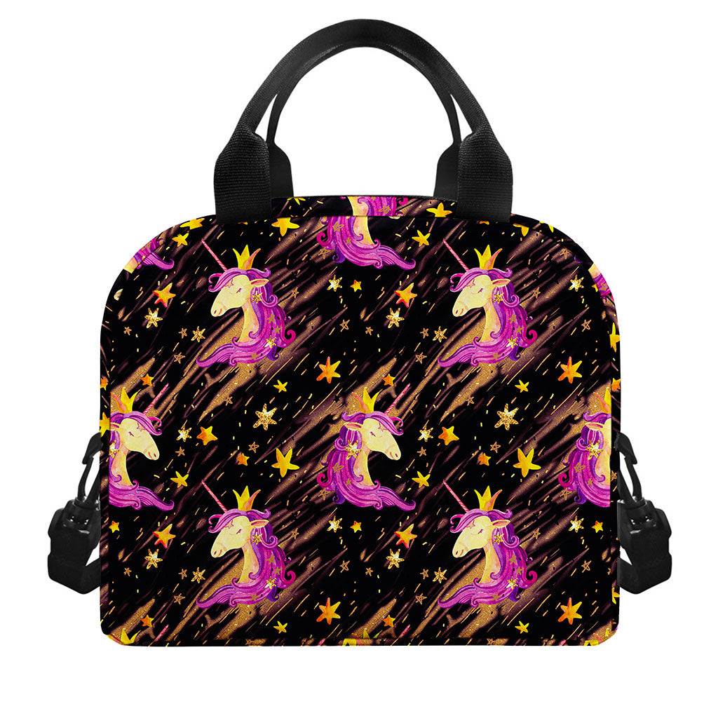 Star Fairy Unicorn Pattern Print Insulated Lunch Bag
