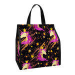 Star Fairy Unicorn Pattern Print Insulated Lunch Tote