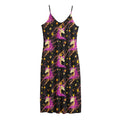 Star Fairy Unicorn Pattern Print Jersey Midi Cami Dress