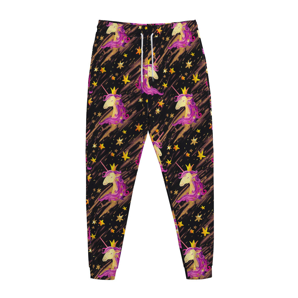Star Fairy Unicorn Pattern Print Jogger Pants