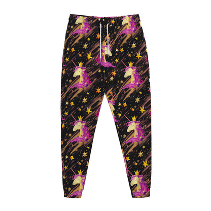 Star Fairy Unicorn Pattern Print Jogger Pants