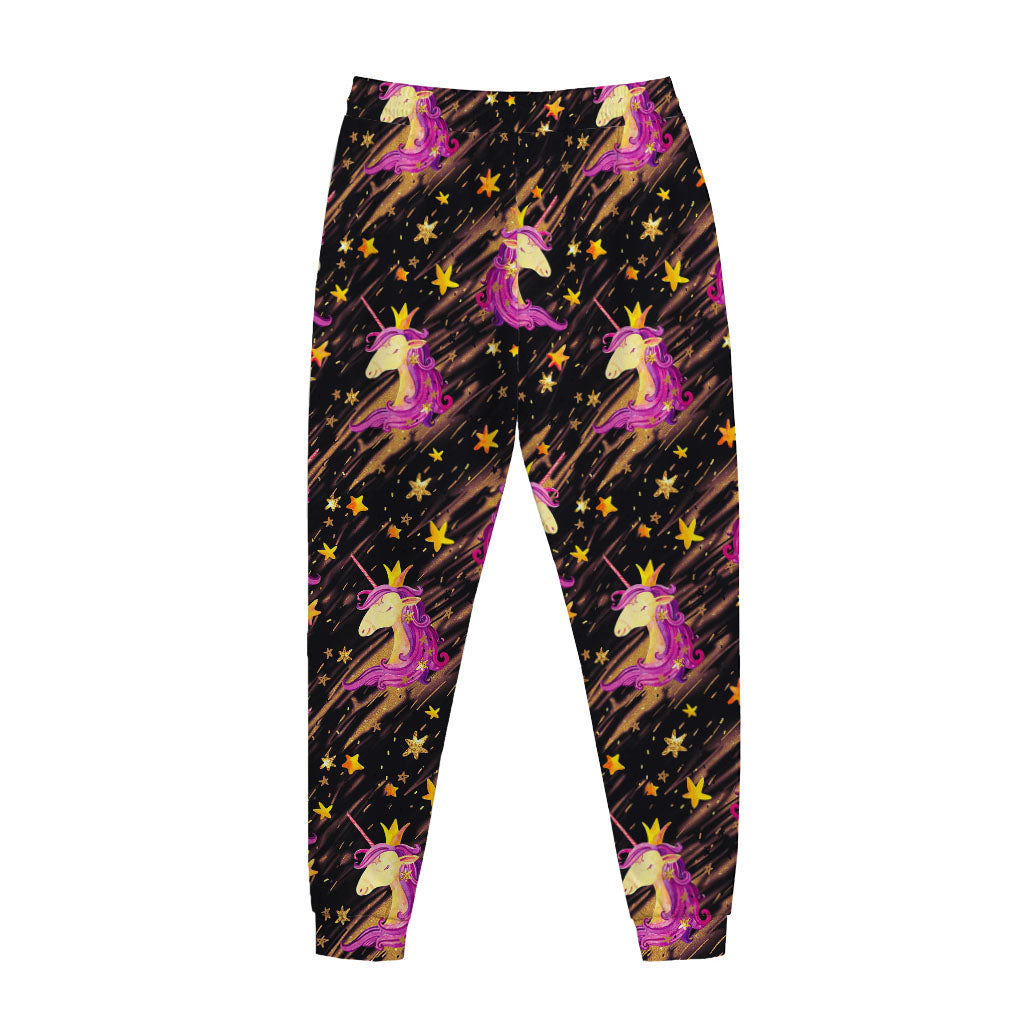 Star Fairy Unicorn Pattern Print Jogger Pants