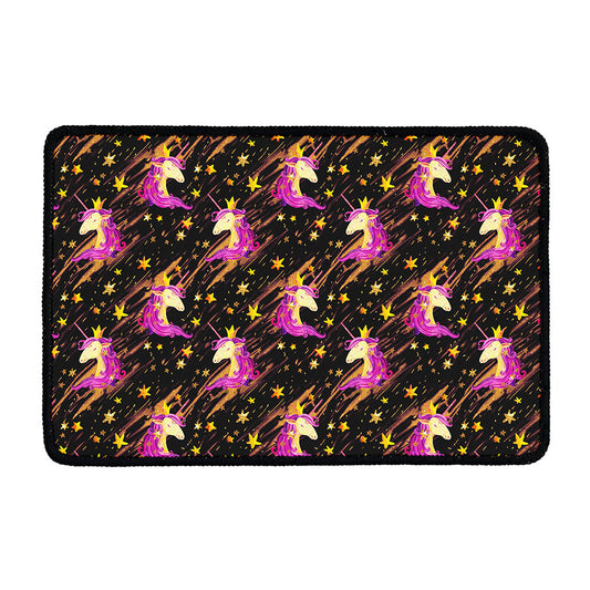 Star Fairy Unicorn Pattern Print Kitchen Mat