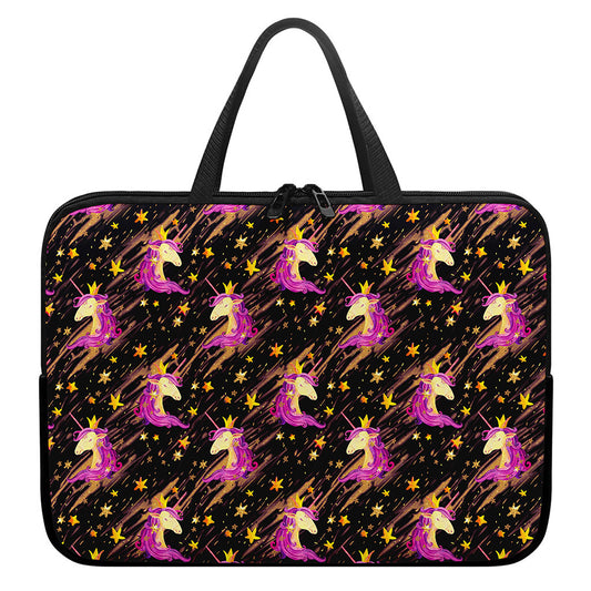 Star Fairy Unicorn Pattern Print Laptop Sleeve With Handle