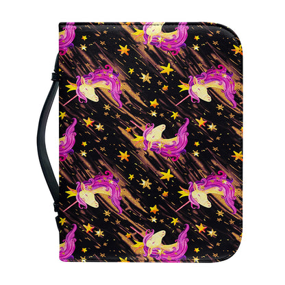 Star Fairy Unicorn Pattern Print Leather Bible Cover