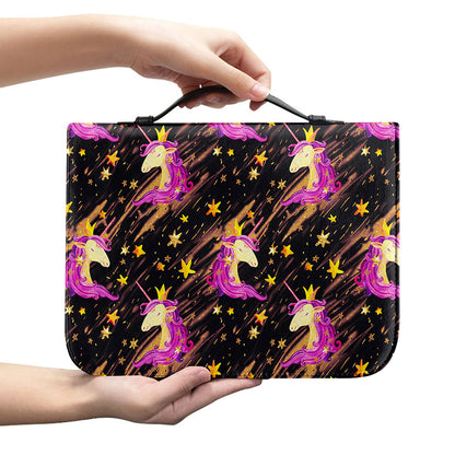 Star Fairy Unicorn Pattern Print Leather Bible Cover